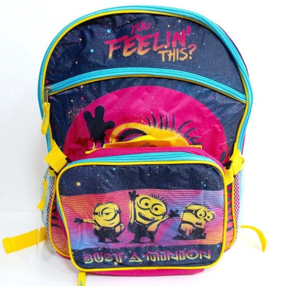 Illumination Other - Despicable Me Minions Bust A Minion Glitter 16" School Backpack & Lunch Box Set